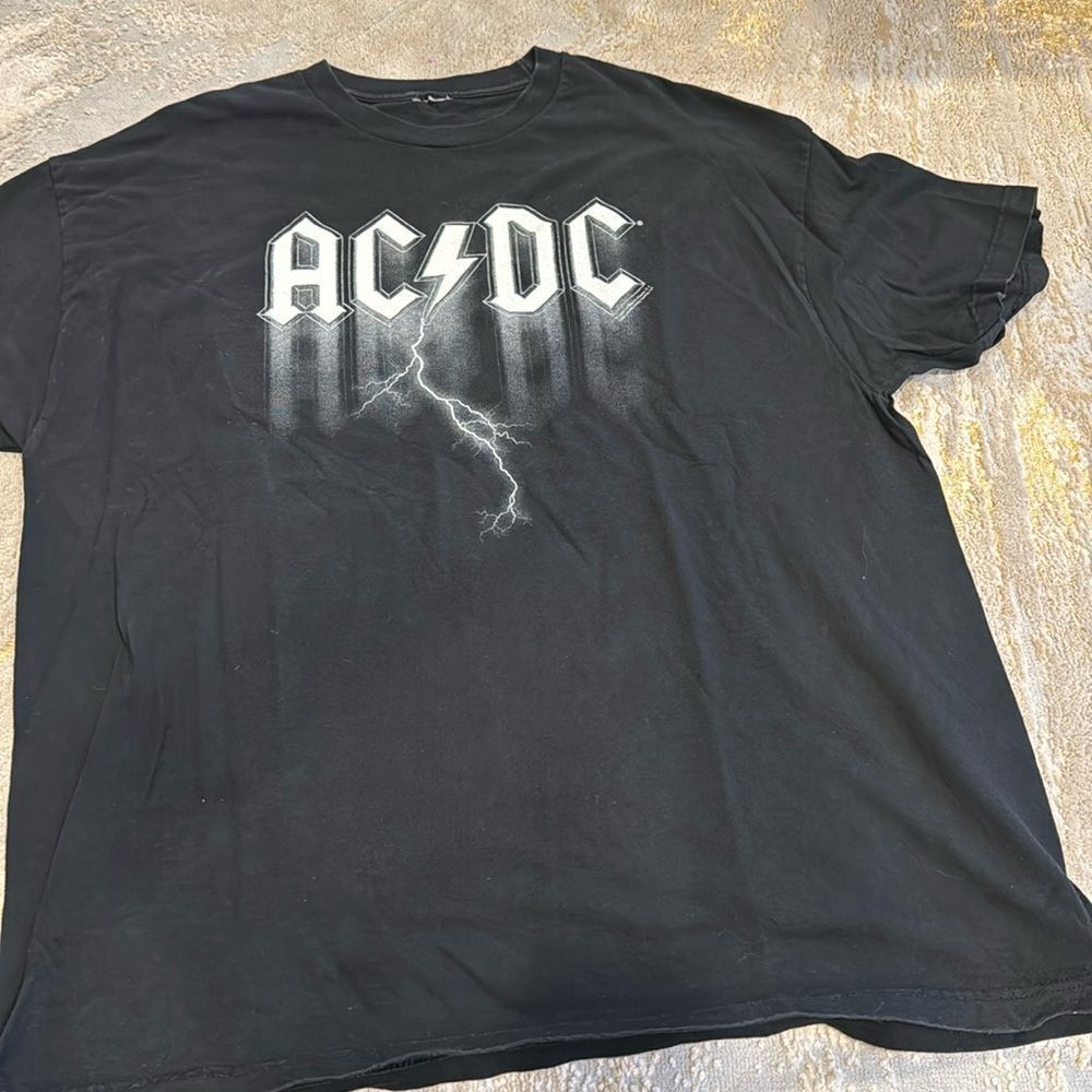 AC/DC‎ Lightning Bolt T-Shirt Mens XLarge Black White 2004 Y2K Graphic Rock Band